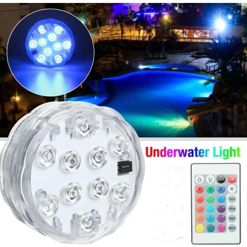 RGB Remote Control Submersible Light IP68 Waterproof Underwater Lights Pond Swimming Pool Decorative Night Lamps For Aquarium