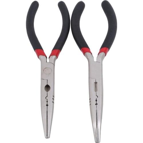 1Pc Portable Extended Pliers Diagnoal Pliers Cutter Chain Round Long Needle Nose Cutter Insulated Plier For DIY Fishing Tools