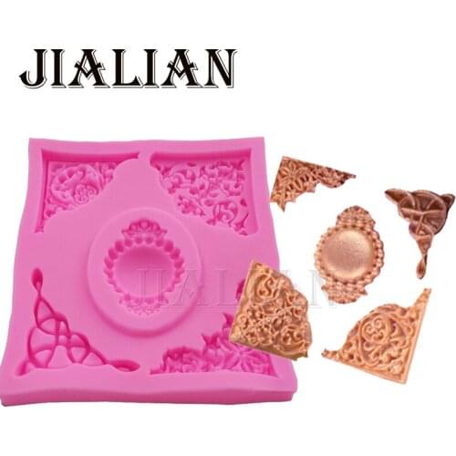 Sugar decoration tool for cake turning edge gem pearl lace pattern silicone mold for cake decorating tools T0924