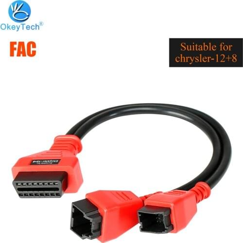 For Chrysler 12+8 Adaptor Programming Cable Connector for Autel DS808 Maxisys MS905 906 908 PRO ELITE 12+8 Adapter Cable