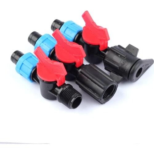 1pc High Quality 16mm Irrigation Drip Tape Connectors Valve Garden Drip Hose Joints Water Pipe Locked Nut Threaded Connector