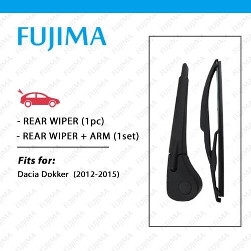 FUJIMA Rear Wiper Blade and Arm for Dacia Dokker (2012-2015) Back Window Windscreen Rear Wiper Arm