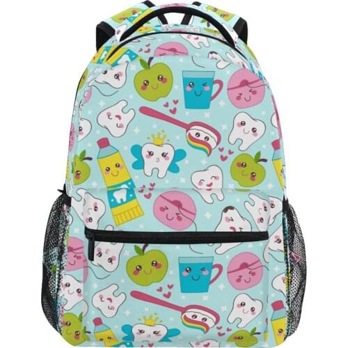 Dental Backpack Bag for Teenage Girls Big Capacity Travel Bagpack Durable Printed School Bags College Student Bookbag Children