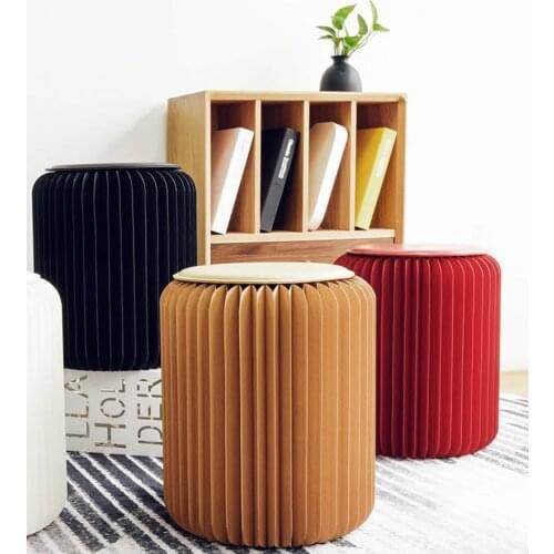 Paper stool fashion dining stool multifunctional folding home living room spacesaving creative design furniture
