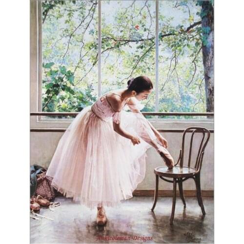 Needlework for embroidery French DMC High Quality - Counted Cross Stitch Kits 14 ct Oil painting - Ballet Dance Girl