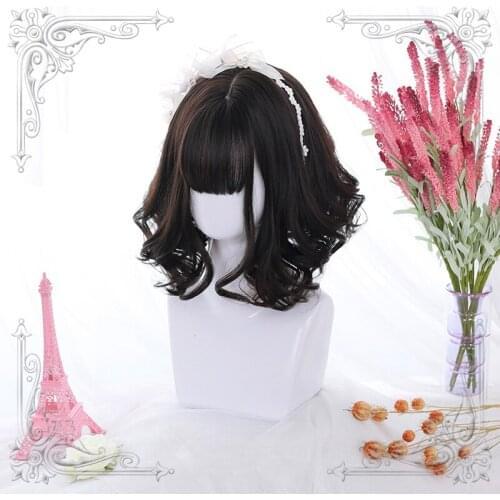 High Quality Soft Girl Lolita Nicole Irregularity Slight Roll Short Hair Multicolor Wig