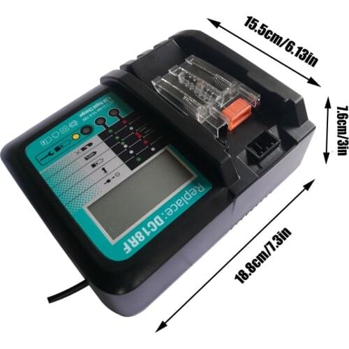 DC18Rf 6.5A 14.4V 18V Li-Ion Battery Charger Voltage Current Digital Display For Makita Bl1830 Bl1815 Bl1430 Dc14Sa Fan cooling