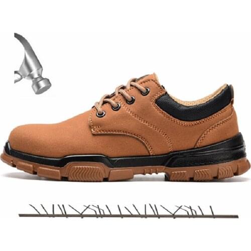 Mens Steel Toe Cap Protective Work Shoes Outdoor Anti Smashing Shoes Men Puncture Proof Safety Shoes Waterproof Sneakers Women