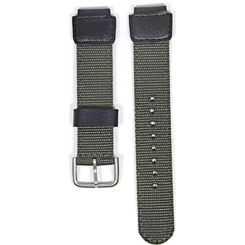 18mm green black nylon Watch Band Strap Fit for Casio G Shock W-S200H W-800H W-216H W-735H F-108WH W-215 AEQ-110W