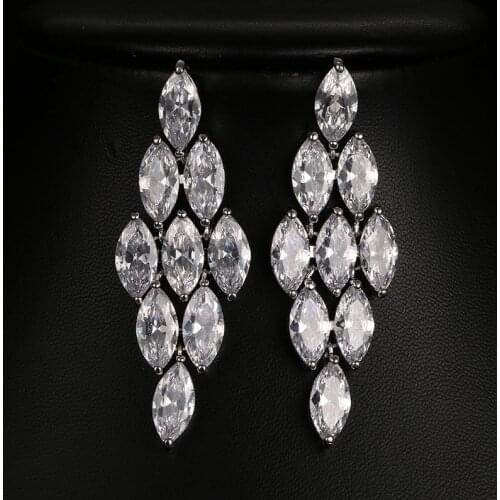 Bettyue Brand Fashion Charm Luxury AAA Cubic Zircon Two Colors Geometric Jewelry Earrings For Woman Gothic Style Wedding Gift