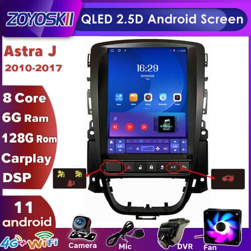 ZOYOSKII Android os 10 inch vetical Tesla screen car gps multimedia radio navigation for Opel Astra J Vauxhall Astra 2010-2017
