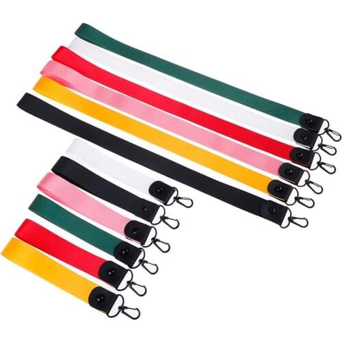 1 Pcs Solid Color keychain Tag Lanyard ID Card Pass Neck Strap Mobile Phone Straps Badge Holder DIY Hang Rope