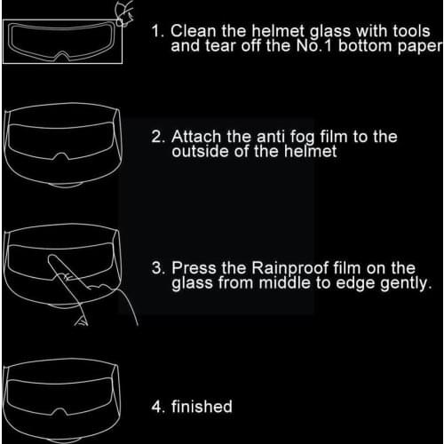 1pcs Universal Motorcycle Helmet Waterproof Lens Film Lens Helmet Protection Sticker Anti Fog Fog Visor Film and Rai R7L6