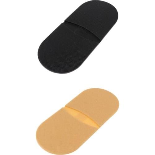 2 Pair Rubber Glue on Heels Shoe Inserts Grip Pad Shoe Sole Repair Kit 3mm Skin & Black for Outdoor Footwear