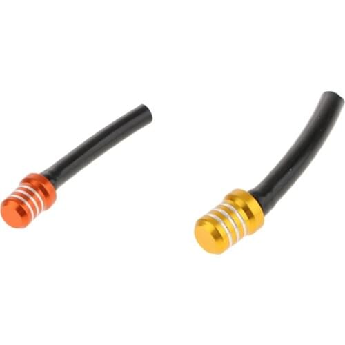 2 Pieces Aluminum Gas Fuel Cap Air Vent Hose Tube Breather for Motorcycle Motocross Dirt Bike, Yellow & Orange