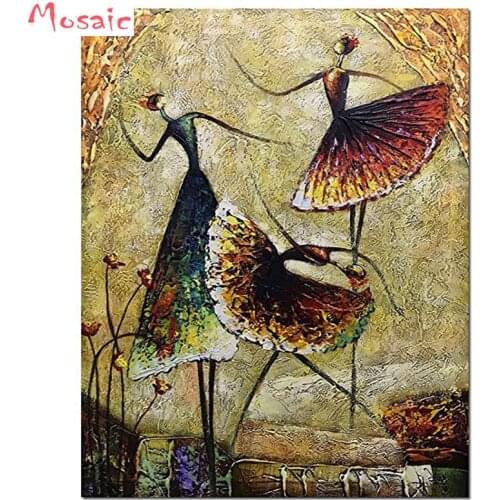 DIY Full Diamond Embroidery Ballet Dancer Girl Diamond Cross Embroidery Square Diamond Mosaic Diamond Painting Christmas gift