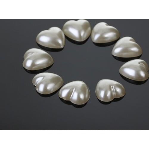 8mm ABS Imitation Half Pearl Heart Shape Beads Flatback Cabochon Scrapbooking Craft 1000pcs/lot
