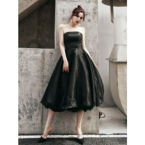 Black Tulle Homecoming Dress Short Navy Blue Strapless Vestido Corto Para Graduacion Open Back Solid Royal Blue Formal Gown