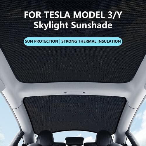 Upgrade Sun Shades Glass Roof Sunshade for Tesla Model 3 19-21/model Y Front Rear Sunroof Windshield Skylight Blind Shading Net