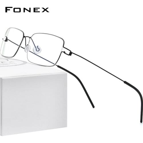 FONEX Screwless Eyewear Titanium Alloy Glasses Frame Men Prescription Eyeglasses Korean Denmark Women Myopia Optical Frame 98606