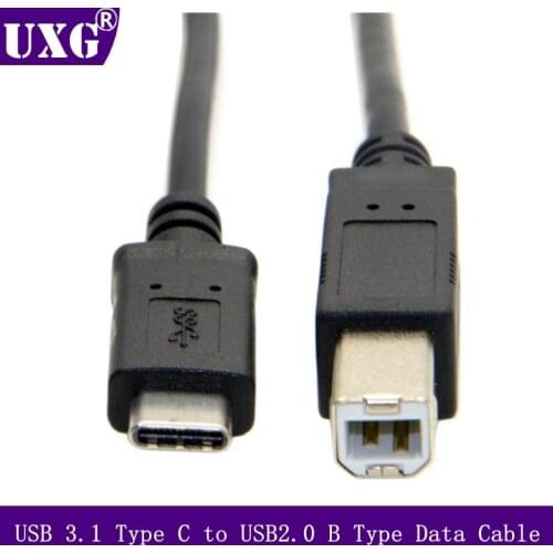 USB Data Cable USB 3.1 Type C Male OTG Connector to USB 2.0 B Type Data Cable For Smart Phone Printer Electric piano Hard Disk