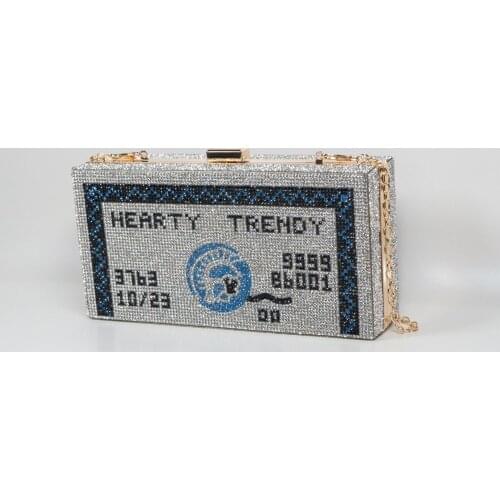 Creative Fashion New Money Clutch Rhinestone Purse 10000 Dollars Stack Bags of Cash Evening Handbags Shoulder Wedding Dinner Bag