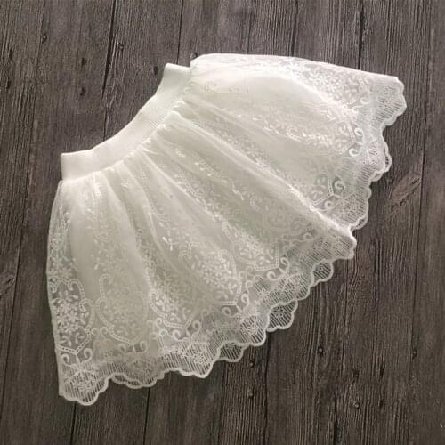 Girls Lace Skirts Cotton Lining Summer Baby Girls Pettiskirt Skirts Solid Kids Party Tutu Tulle Skirt Girls Clothing RT048