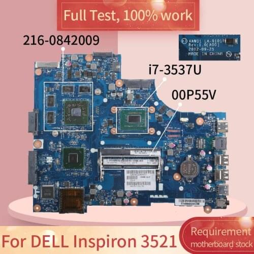 VAW01 LA-9101P For DELL Inspiron 15R 3521 5521 I7-3537U HD8730M Laptop motherboard DDR3 Notebook Mainboard CN-00P55V 00P55V
