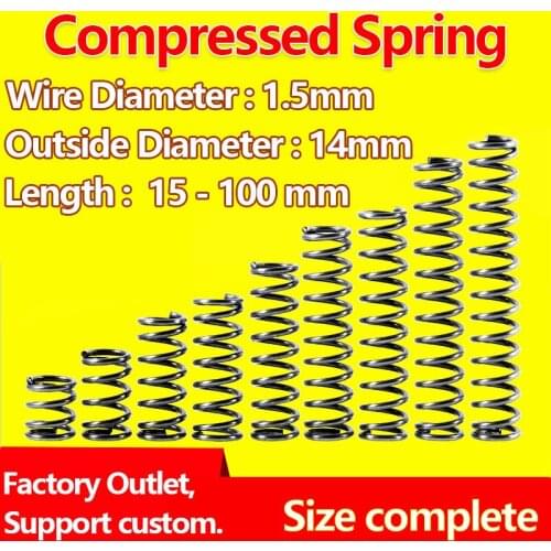 Mechanical Compressed Spring Pressure Spring Factory Outlet Wire Diameter 1.5mm/Outer Diameter 14mm Release Spring Return Spring