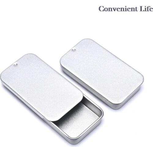 60x33x10mm Iron Box Slide Cover Storage Box Wedding Jewelry Pill Cases Tin Boxes Container Organizer Money Coin Candy Key Case