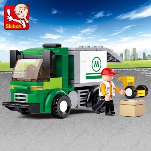 Minifigure Sluban City sets repair station model building blocks toys bricks jets friends cargo Gift For Children