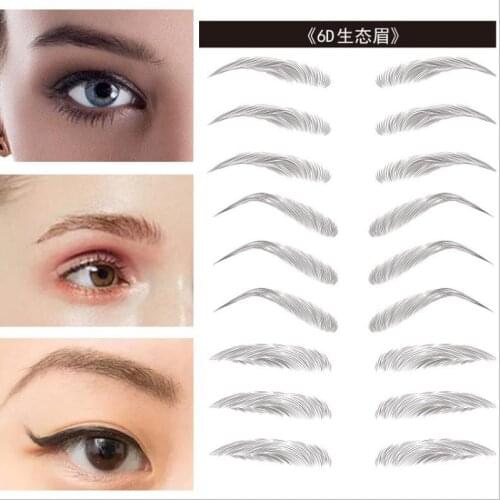 MJ The New 6D Hair Like Eyebrows Makeup Waterproof Eyebrow Tattoo Sticker Long Lasting Natural Fake Eyebrow Lamination Cosmetics