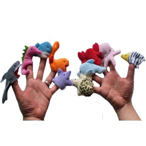 Marine animals Starfish Seaturtle lobster Dolphin shark seahorse octopus whale sealion finger puppets educational aids toys