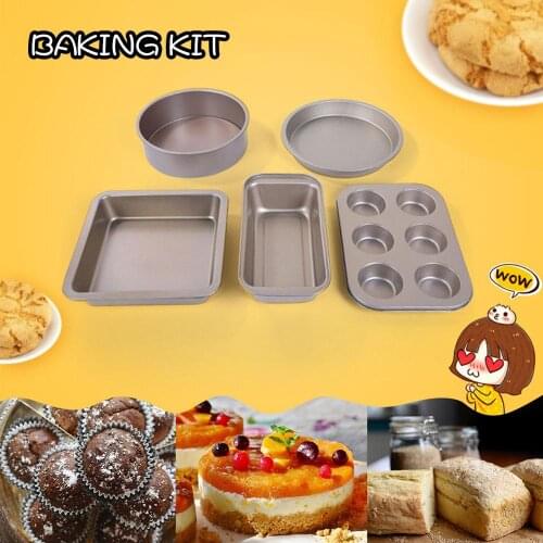 Baking Tool Set Carbon Steel Bread Tray Pizza Baking Tray Home Dessert Biscuit Bread Small Oven Baking Package Kitchen Tool
