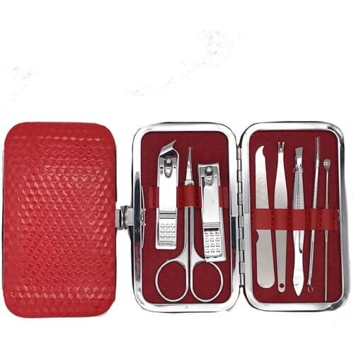 7/8 PCS/set Stainless Steel Nail Clippers Set Ear Pick Tweezer Scissors Family Nail Art Manicure Tools Kit