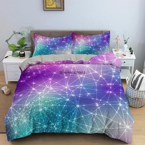Customizable Bedding Set Luxury Duvet Cover with Pillowcase Quilt Cover Queen King Bedding Starry Sky Pattern Comforter Cover