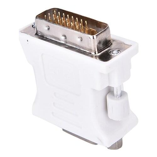 Professional 24+1 Pin DVI-D To 15 Pin VGA Adapters White Male To Female Adapter Video Converter For PC Laptop
