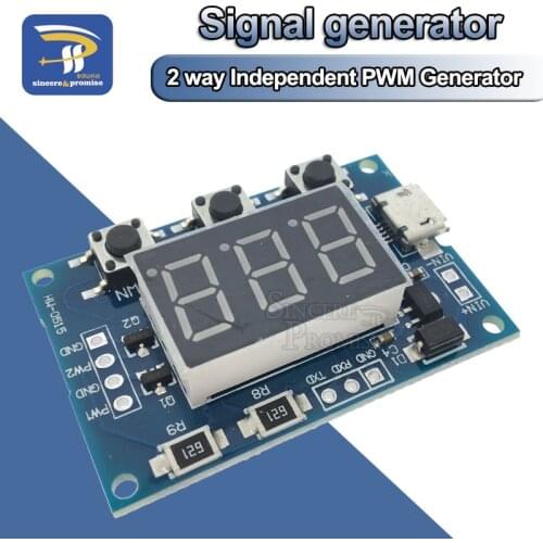 DC PWM Signal Generator Micro USB 2CH Adjustable Duty Cycle Pulse Frequency Digital LED Display Tube DC 5V 12V 24V 1Hz~150KHz