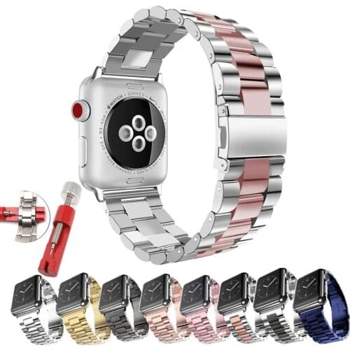 Stainless Steel strap for apple watch band 44mm iwatch 40mm 42mm 38mm Metal Bracelet smartwatch belt correa series 6 se 5 4 3