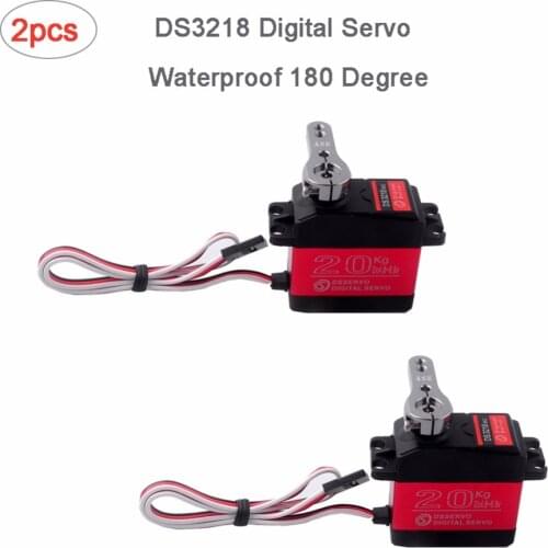 2pcs DS3218 180 Degree Digital RC Servo, 20KG Large Torque Metal Gear RC Servo Motor with 25T Servo Arm Waterproof FZ3138