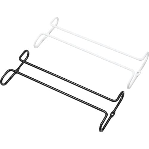 Wine Glass Rack Holder Storage Organizer Stemware Racks Shelf Metal Racks,Punch Free Hanging Stemware Holder Set of 2