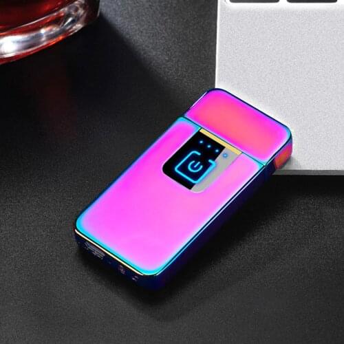 LED USB Electric Lighter Rechargeable Long Kitchen Gas Stove Lighter Windproof Plasma Arc Flameless Candle Lighters Outdoor