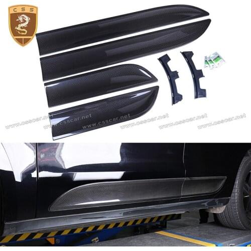 Real Carbon Fiber Car Inner Door Strip Trim Auto Interior Accessories For 2014 Porsche Macan 95B Dry Carbon Door Interior Trims