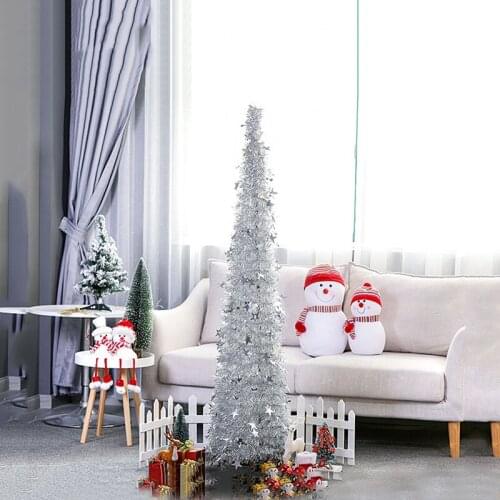 Retractable Folding Color Christmas Tree Xmas Ornaments Artificial Christmas Tree For Christmas Decor Won'T Shine Party Decor