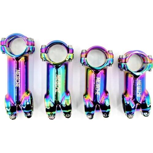 Meische MTB Colorful Stem Mountain Road Bike Stem 7 Degree 60/70/80/90MM 28.6mm Steerer 31.8MM Bicycle Handlebar Rainbow Stems