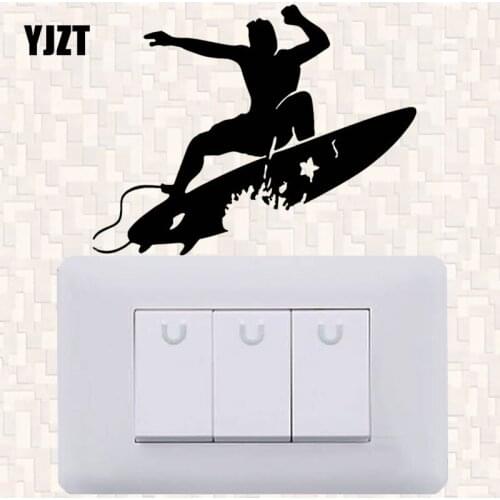 YJZT Surfboard Surf Removable Fashion Vinyl Wall Sticker Switch Decal Decor 8SS-2581