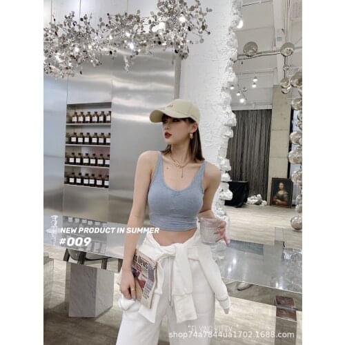 Womens Cotton Underwear Sexy Solid Color Top Fashion Sports Push Up Tank Up Female Yoga Suspender Lingerie Sexy Crop Top