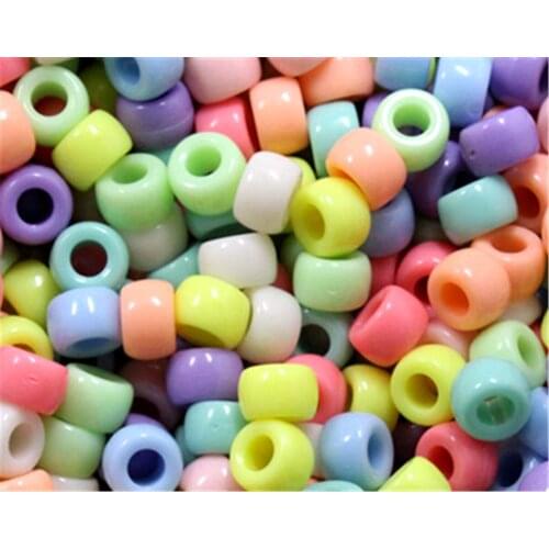 100pcs/lot 8x5mm Mix Colors Large hole candy Loose beads Acrylic beads DIY Handmade Jewelry Accessories