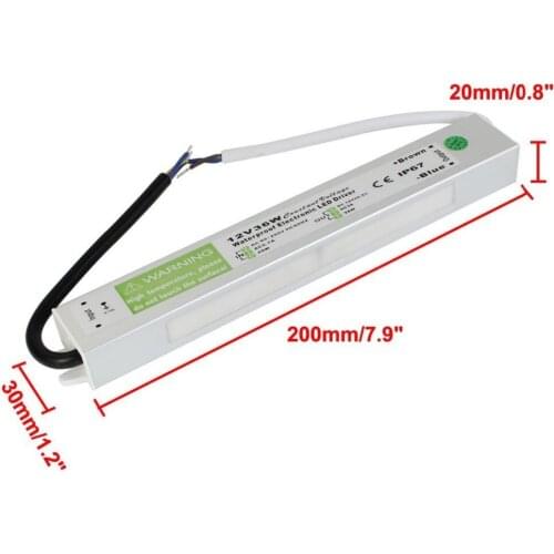 12V 36Watt Superior Quality Waterproof LED Power Supply Driver Transformer 120 to 12 Volt DC for LED strip and more