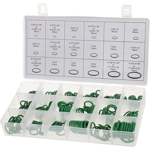 270 Pieces Car Air Conditioning A/C System HNBR O-Ring Assortment Kit Green